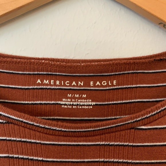 american eagle brown black and white crop top - Picture 3 of 5